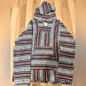 Pink and black Iguana Jack Baja long sleeve Hoodie sweatshirt  Drug Rug LG shirt